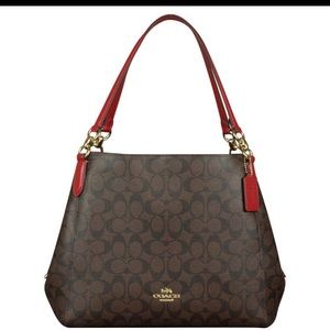 Coach signature hailey in brown and red